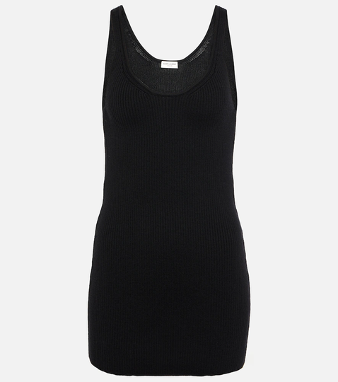 Scoopneck wool tank top