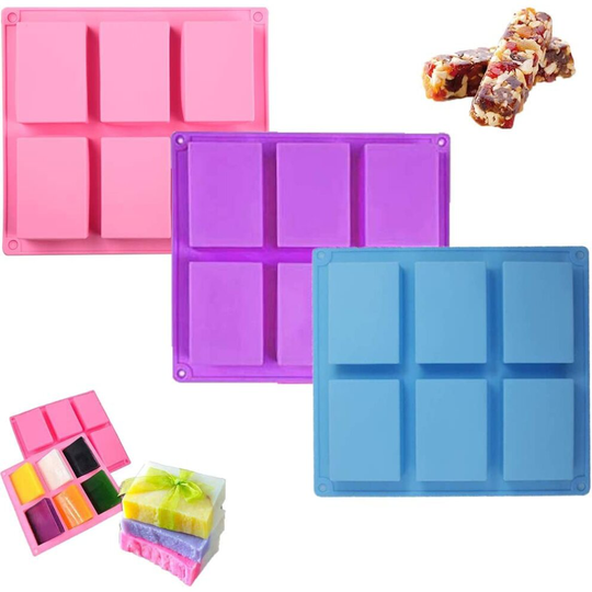 3 Pack Silicone Soap Molds, Silicone Mold DIY Handmade Soap Making