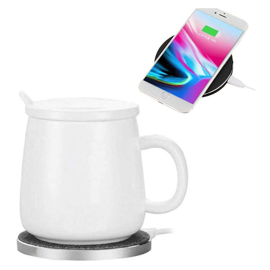 (White) PYXISTIFY Coffee Mug Warmer & Wireless Charger