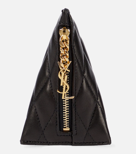Quilted leather pouch