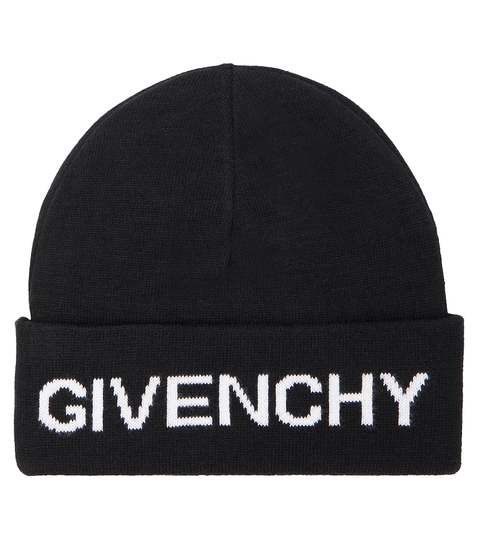 Logo cotton and cashmere knit beanie