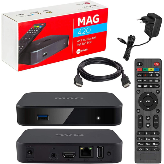 MAG 520 Original Infomir & Sleekview 4K IPTV Set TOP Box Multimedia Player Internet TV IP Receiver