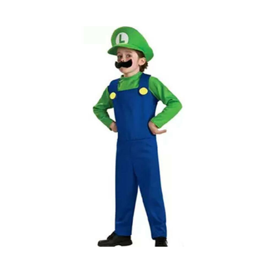 ((Boys) Green Luigi, 9-10 Years) Boy Super Mario Luigi Fancy Clothing Costume Sets Childrens Party