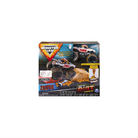 Monster Jam, Zombie Monster Dirt Starter Set, Met 8 oz Monster Dirt & Officile 1: 64 Schaal Die-Cast Truck