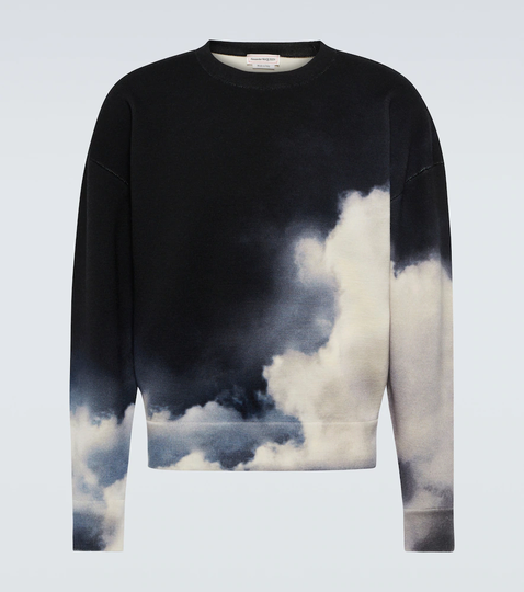 Printed wool-blend sweatshirt
