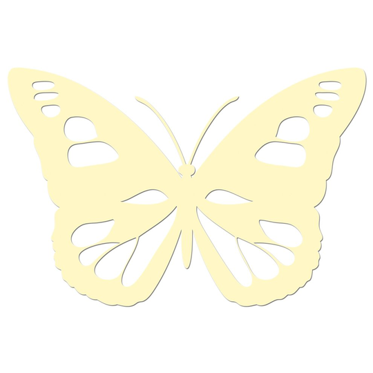 (Cream, 85mm) Butterfly Car Sticker Wall Window Laptop Phone Premium Grade Waterproof Vinyl