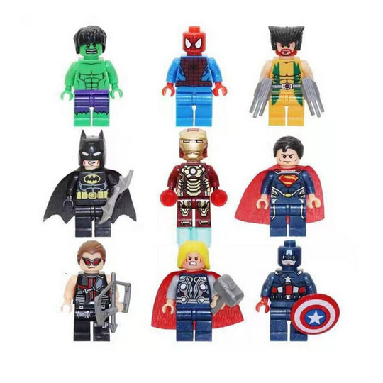 9PCS/SET Superheroes Batman Hulk Mini figures Building Block Toy GIFT
