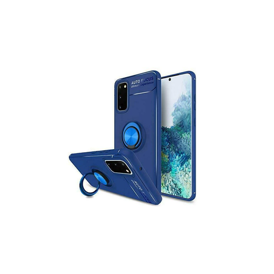 Samsung Galaxy S22 Ultra 5G Shockproof Phone Case Ring Magnetic Holder Stand Cover (Blue)