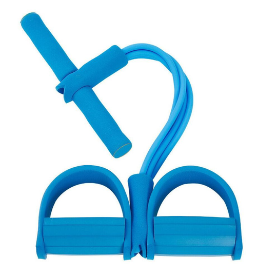 (Blue) Multi-Function Tension Rope Gym Fitness Foot Pedal Exerciser Rope Pull Bands
