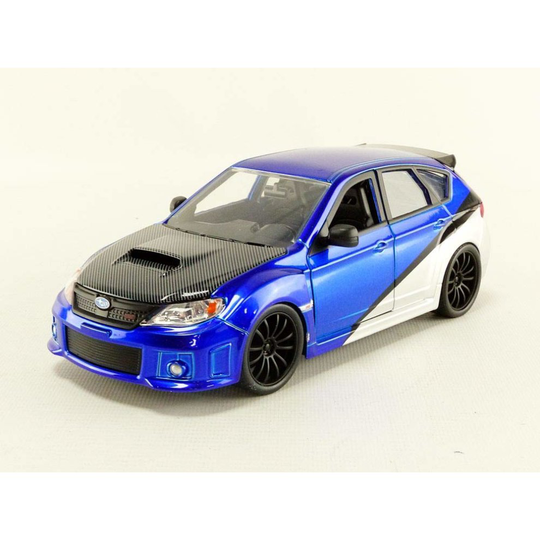 Jada JA99514 1:24 Brian's 2012 Subaru Impreza WRX Sti GH-Blue/Silver, Bleu/Gris
