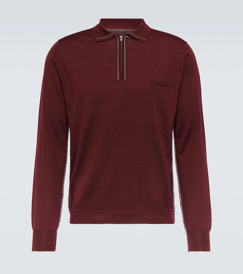 Wool polo sweater