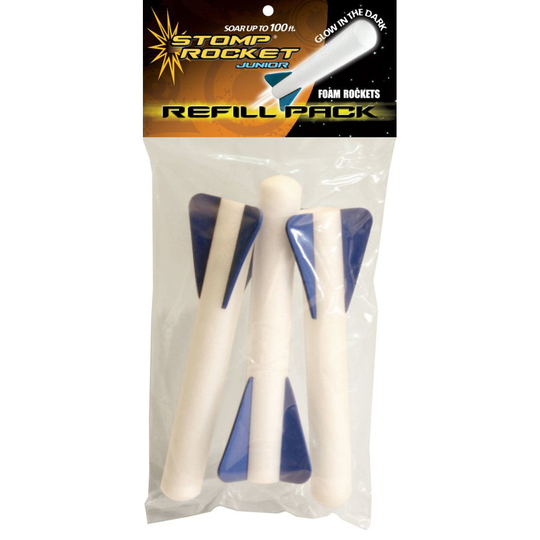 Stomp Rocket Junior Glow Refill Pack 3x Rockets Air Powered Up To 100ft