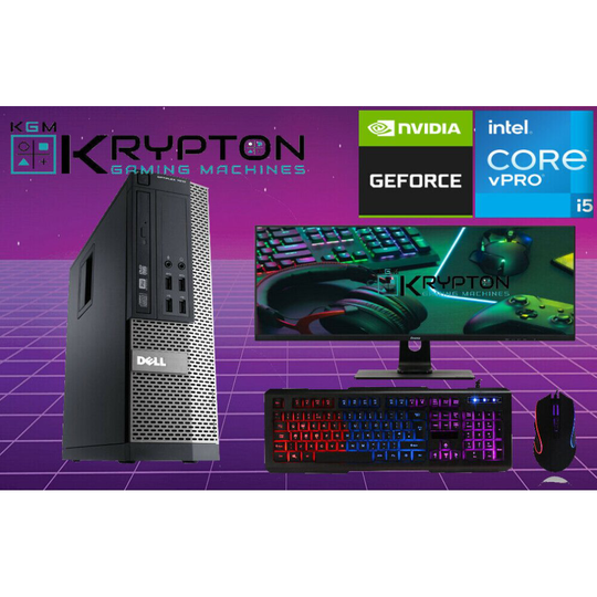 GAMING DELL PC BUNDLE FULL SET INTEL i5 8GB 2 TB 19"LCD 2GB GT710 Windows 10