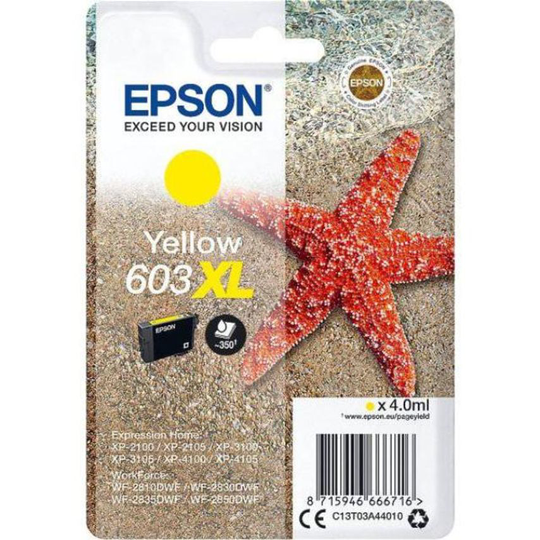 Epson Epson 603XL Starfish Yellow High Yield Ink Cartridge 4ml - C13T03A44010