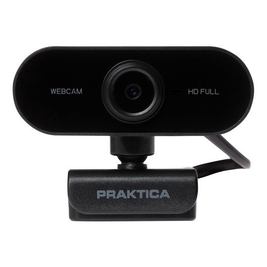PRAKTICA Webcam Full HD Auto Focus USB-A Built in Microphone and Tripod Mount
