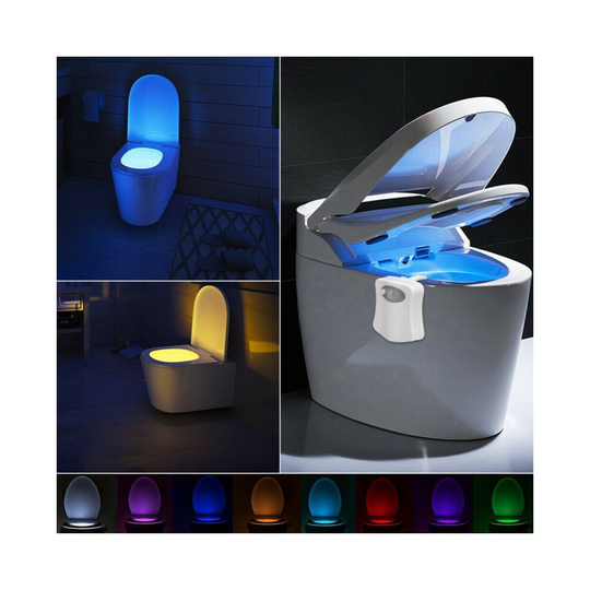 Motion Sensor 8 Colors LED Toilet Bowl Night Light Flexible Bathroom Seat Lamp