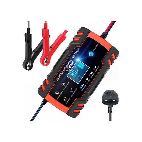 Car Battery Charger, 12V/24V Intelligent Automatic Battery Charger