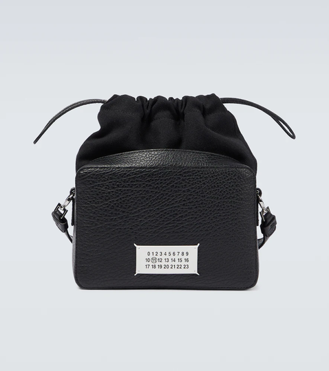 5AC leather-trimmed pouch