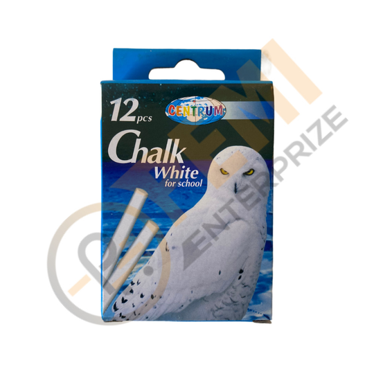 12 CHALKS WHITE STICKS IDEAL FOR SCHOOL OFFICE OR HOME USE BLACKBOARDS