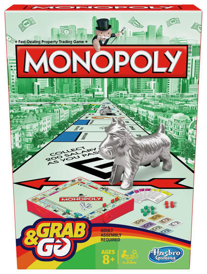Monopoly & Hungry Hungry Hippos Grab & Go Bundle Pack