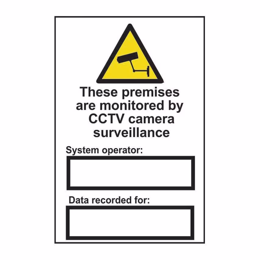 Centurion Europe THESE PREMISES MONITORED BY CCTVC AM SURVEILLANCE-PVC(200X300MM