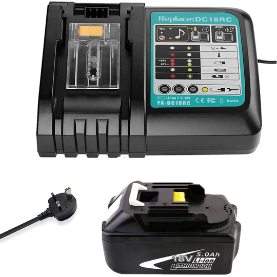 Replacement DC18RC Charger BL1850 Battery 5.0A-Makita Tool Compatible