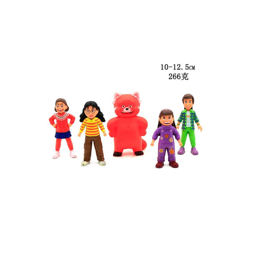 5pcs Turning Red Collection Action Figure Toy, Anime Movie Figures Pvc Model Cartoon Toy Doll Desktop Decoration Home Theme Gifts, Cake Topper