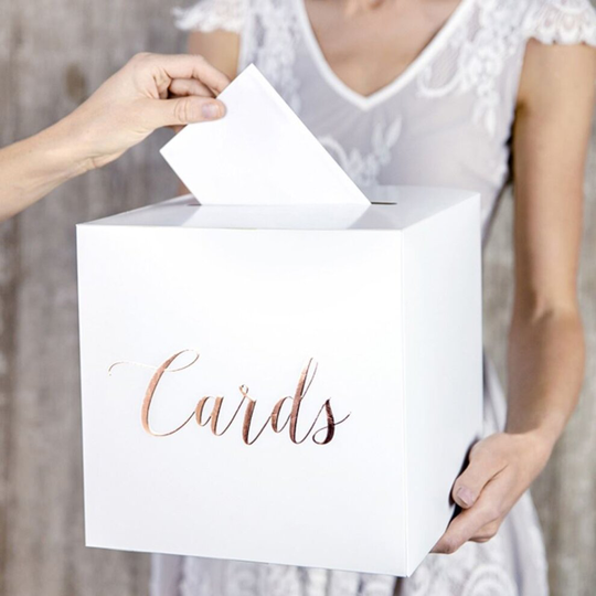 Rustic Rose Gold Wedding Post Box, Wedding Cards Box, Rose Gold Wedding Supplies, Rustic Wedding Decorations, Rose Gold Script Post Box