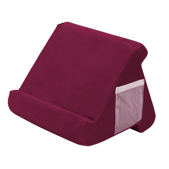(Wine red) Multi-Angle Laptop Holder Tablet Bed Soft Sponge Pillow Stand Cushion for Ipad Phone