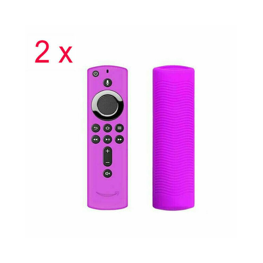 (2Pcs Purple ) 2Pcs 5.9 Inch Protective Remote Controller Silicone Case Cover Fire TV Stick & Voice Firestick