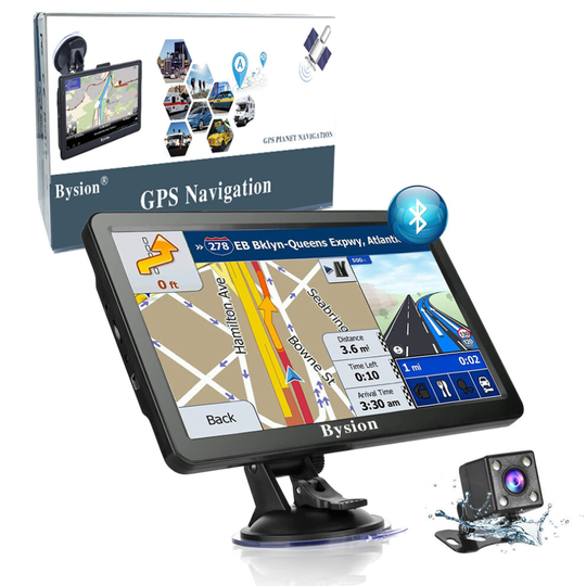 (Including reversing camera) Sat Nav, 7 Inch Bluetooth GPS Navigation Pre-Installed UK & EU Maps Car Truck Lorry Motorhome POI Search, Speed Camera A