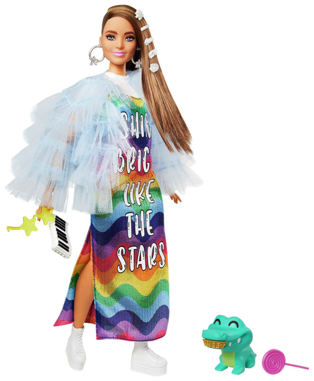 Barbie Extra Doll in Blue Ruffled Jacket - 12inch/32cm
