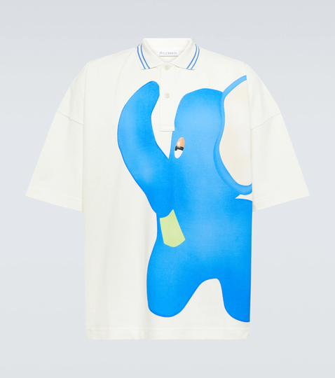 Elephant printed cotton polo shirt