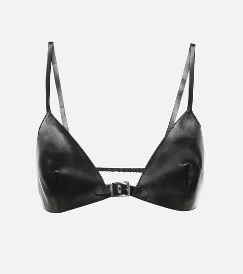 Leather bra