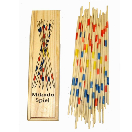 Wooden Retro Traditional Mikado Game Colourful Pick Up Sticks Game Wooden Box