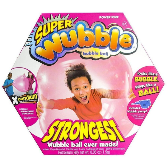 Pink Super Wubble Bubble Ball with Pump