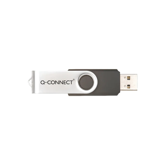 Qconnect KF41511 Silver/Black USB 2.0 Swivel Flash Drive 4GB