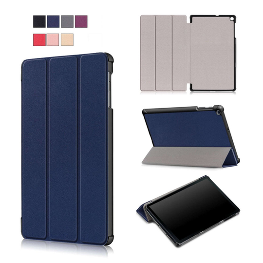 (Samsung Tab A 2019 10.1" T510 T515, Navy Blue) Samsung Galaxy Tab A (2019) 10.1" Tri-Fold Shockproof Leather Case