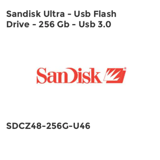 Sandisk Sandisk Ultra - Usb Flash Drive - 256 Gb - Usb 3.0