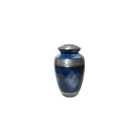Small Keepsake Urn Cremation Funeral Memorial Blue Marble Effect