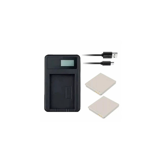 USB Battery Charger and 2 Batteries For Canon IXUS 75 Digital Camera