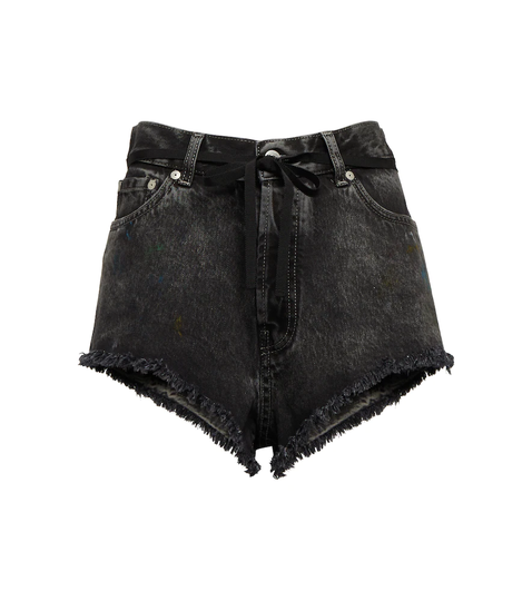 Deconstructed denim shorts