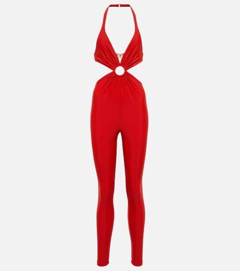 Cutout halterneck jumpsuit