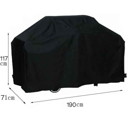 (XL / 190x71x117cm) Heavy Duty Waterproof Barbecue (BBQ) Storage Cover - Black