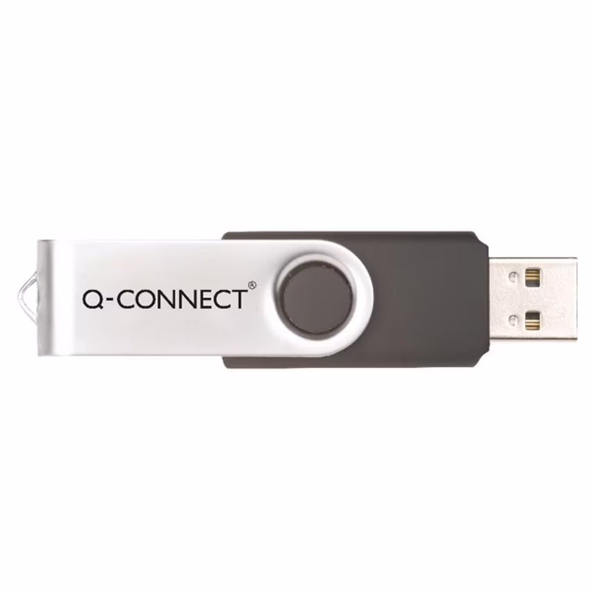 Qconnect Silver/Black USB 2.0 Swivel 32Gb Flash Drive KF76970