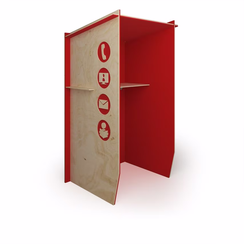 Social Spaces Piano Solo Acoustic Booth - Orange Trim