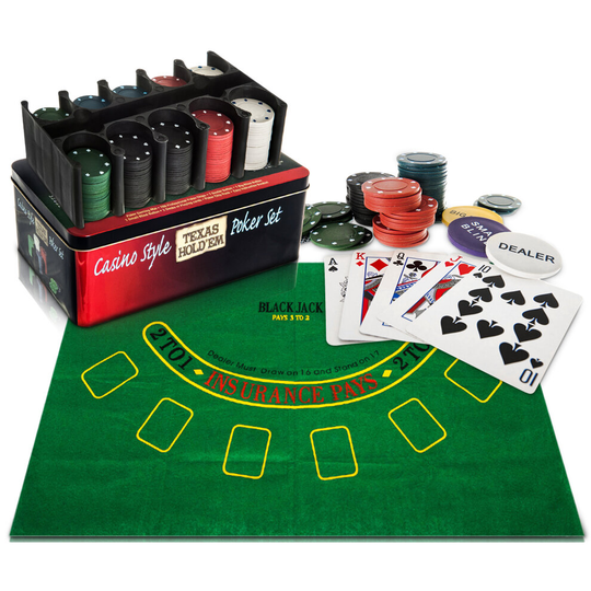 Casino Style 200 Piece Poker Chip Set Texas Hold'em Poker Casino Game Chips Set In Metal Tin Case