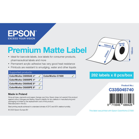 Epson Premium Matte Label Die-Cutroll- you get 7