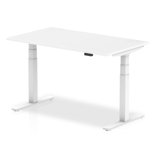 Dynamic Air 1400/800 White Height Adjustable Desk with White Legs