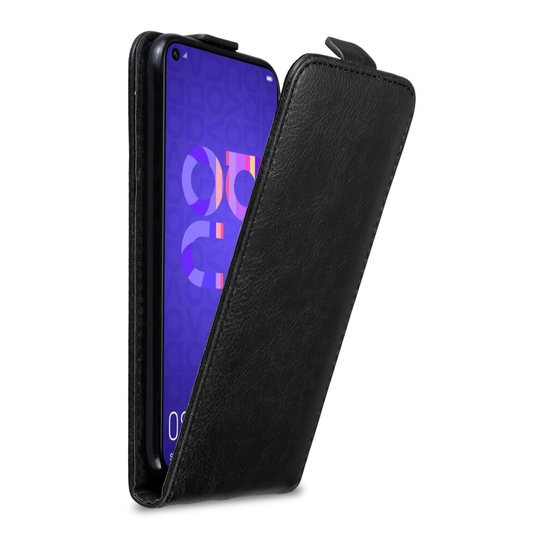 (NIGHT BLACK) Cadorabo Flip Case for Honor 20 / 20S / Huawei NOVA 5T Cover Book Wallet Protection PU Leather Magnetic Etui